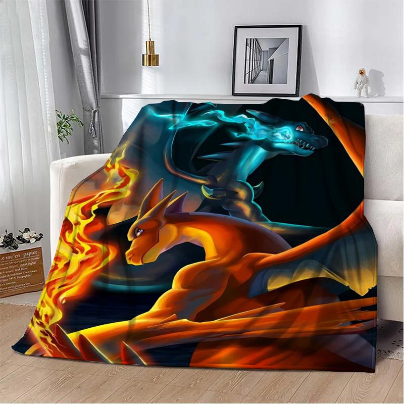 Pokemon Charmander Cute Cartoon Flannel Fluffy Throw Camping Blankets for Children Sofa Throw Thin Picnic Blanket Fashion Gifts