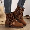 Plus Size Square Heel Suede Short Cargo Boots Women's New Side Zipper Round Toe Motorcycle Boots