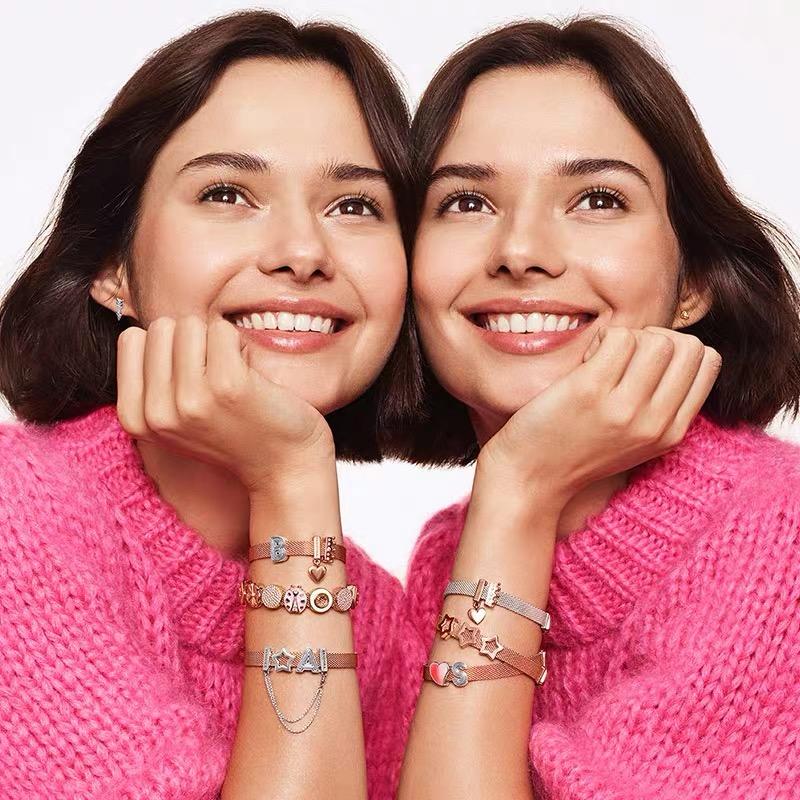 BAMOER Collezione di lettere in argento sterling 925 con ciondoli dell' alfabeto dalla A alla Z, adatti per braccialetti con ciondoli, creazione di gioielli fai da te