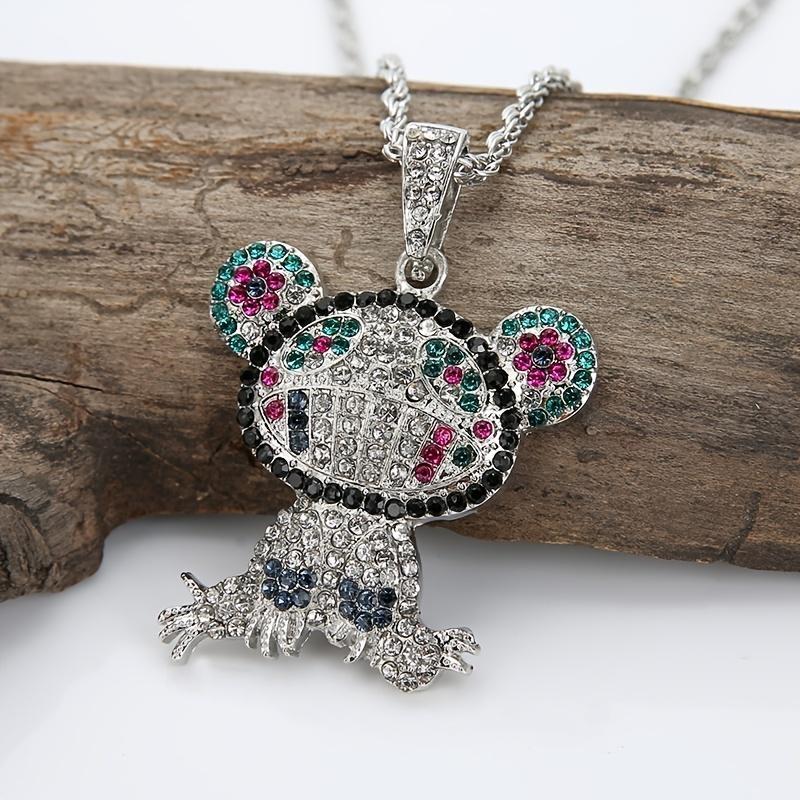 

Креативный дизайн с подвеской в ​​виде бриллиантовой лягушки серебряный