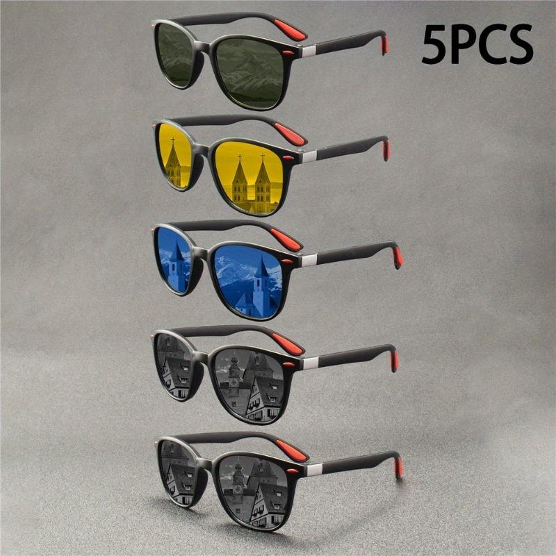 5pcs New Square Frame Men's Classic Glasses Women's Fashionable Suitable for Parties Weddings Music Festivals