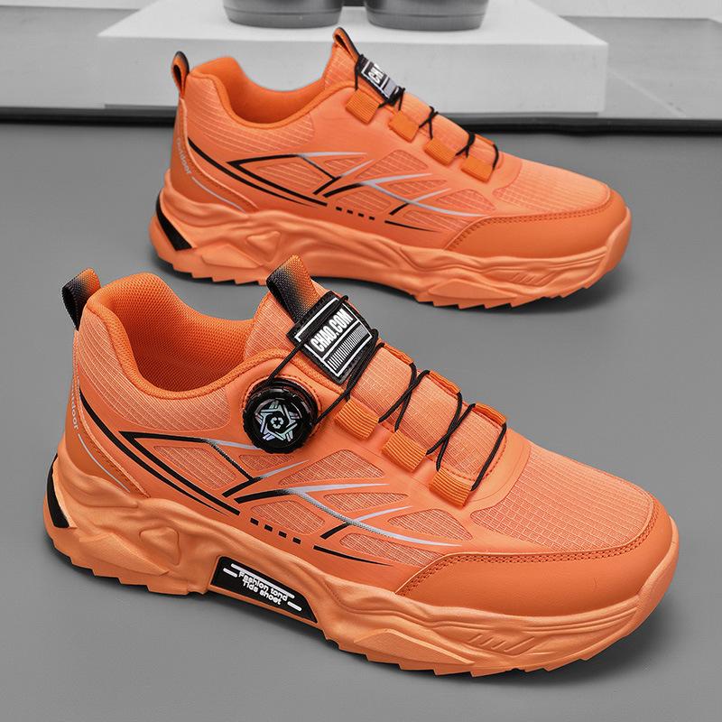 Sommer neue Herren Sportschuhe in Übergröße Fitnessübung Outdoor atmungsaktiv drehbarer Knopf Mesh Laufschuhe