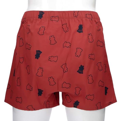 Emporio Armani FLYING BEAR Manga Bear Cotton Woven Trunks (LL) Front-Opening Men's Underwear (Japan Size) XL (Japan Size) 68. Navy