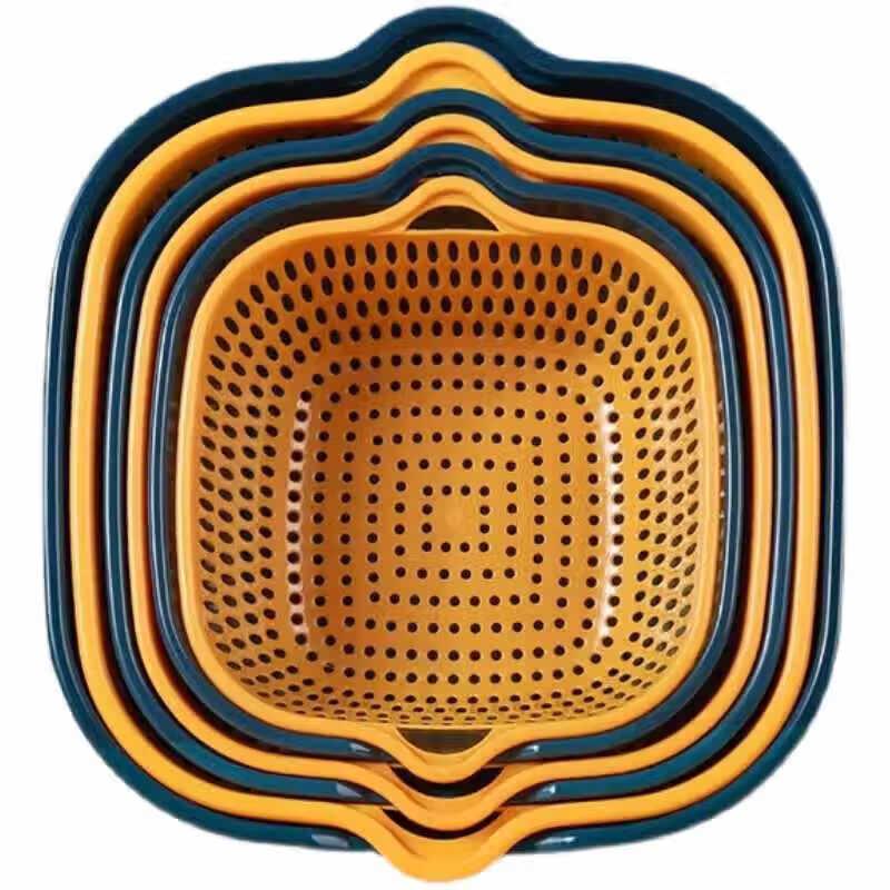 Xiao Hua Xian 6-Piece Double-Layer Kitchen Draining Basket Set