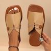 Women's slippers summer new flat-bottomed casual retro sandals one-word large size