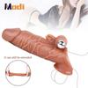Vibrator for Men Penis Enlargement Sleeve Delay Ejaculation Reusable Comdom Penis Extender Adult Sex Toys For Men