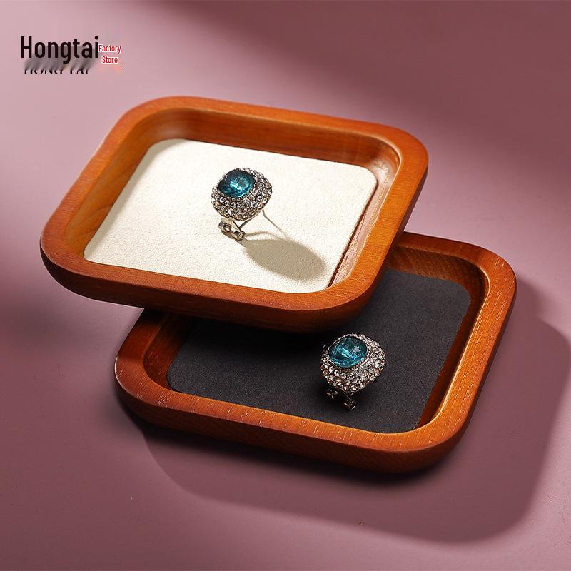 

Solid Wood Jewelry Display Tray for Rings, Earrings & Bracelets with Handle