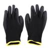 Black Color Nylon PU   Palm Coating Work Gloves Yellow Strip(S)