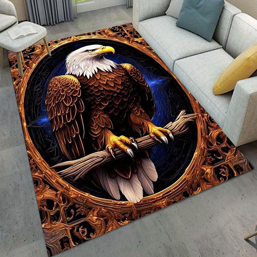 Eagle Print Non-Slip Carpet, Non-Shedding Floor Mat for Bedroom Living Room Bathroom Office Home Indoor Decoration