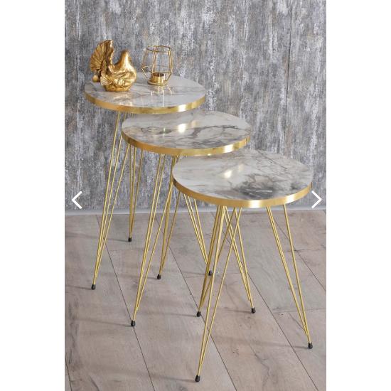 Zigon Sehpa Gold Efes Tel 3 Lü