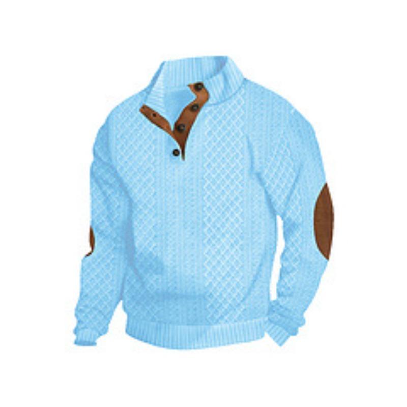 Spring and Autumn Standing Collar Long Sleeved Casual Outdoor Hoodie Jacquard Knitted Sweater Men's Hoodies & Sweatshirts