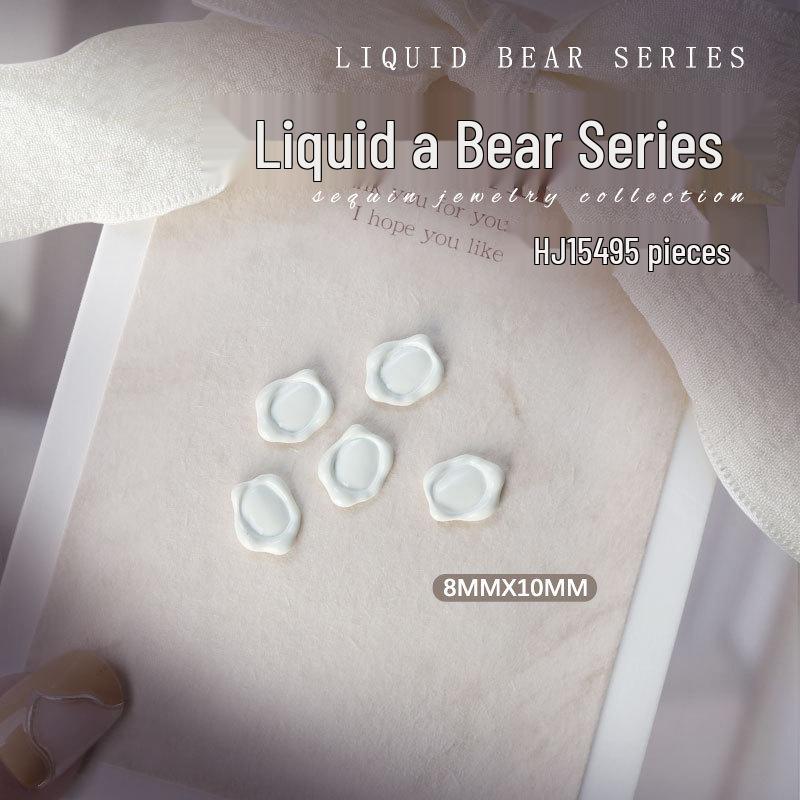 

Teddy Bear Silver Embossed Nail Rhinestones – 5 pcs Irregular 3D Decorations