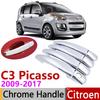 For Citroen C3 Picasso 2009 2010 2011 2012 2013 2014 2015 2016 2017 Chrome Door Handle Cover Trim Rustproof Stickers Accessories