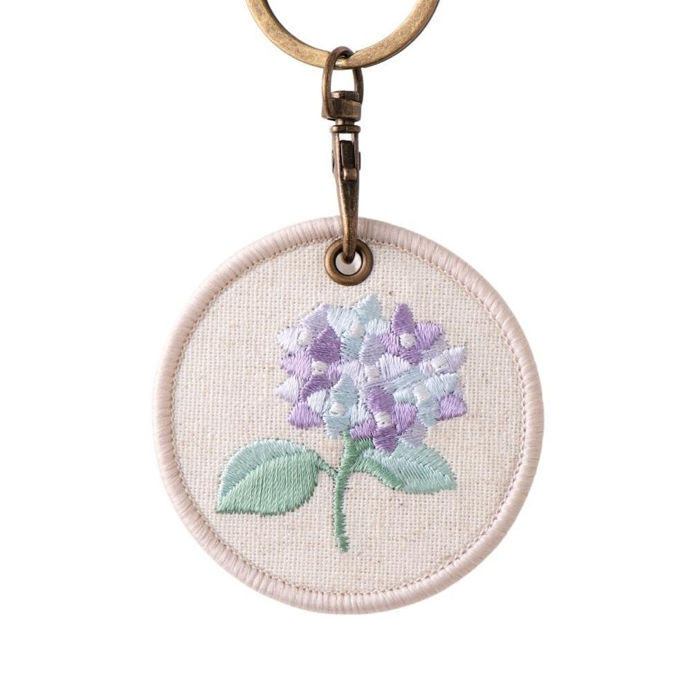 Creative White Pink Rose Keyring Plants May Bells Pendant Car Key Pendant Hydrangea