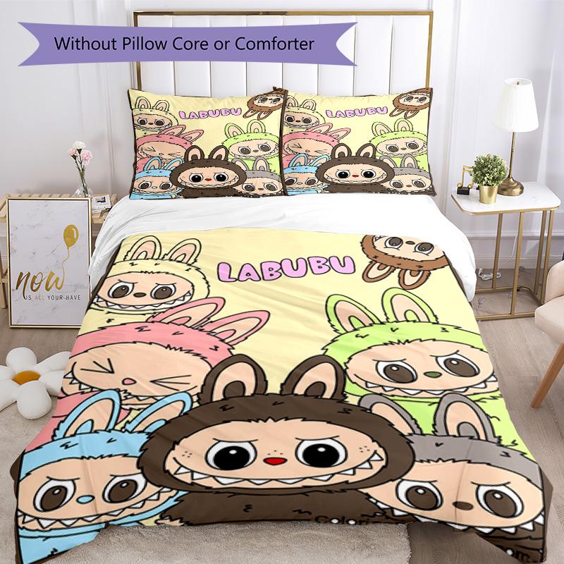 Labubu Bed Linen Set Perfect For Playroom Soft Fabric Perfect Gift For Friends Family