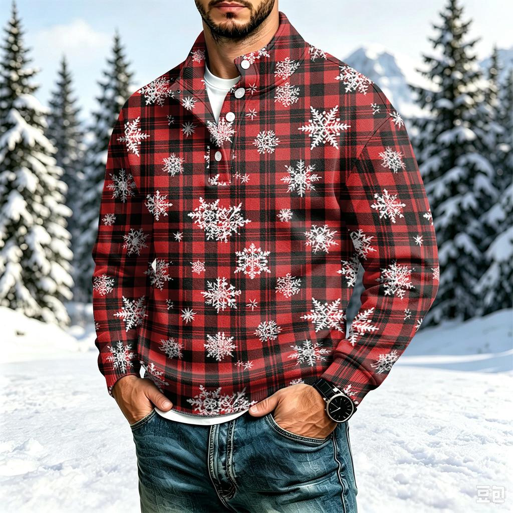 Men's Casual Long Sleeve Sweatshirt Pullover Top for Daily Wear and Outings