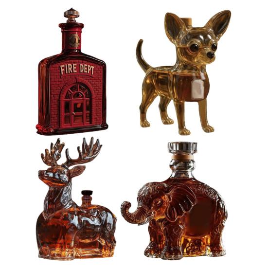 Slon Malý Pes Láhev na Whiskey Design Zvířecího Tvaru Průhledné Sklo Láhev na Víno Krásu Zvyšující Skleněná Karafa