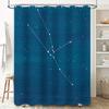 Blue Galaxy Shower Curtain Starry Space Universe Cosmos Pattern Bathroom Decor Waterproof Backdrop