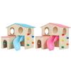 Hamster Fun House Wooden Hamster House Hut Fun Multifunctional with Hanging Ladders for Play for Exercise