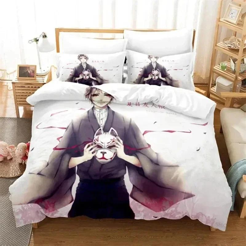 Anime Natsume Book of Friends Nyanko 3D NEW Duvet Cover Pillowcase Bedding Set Adult Girl Bedroom Children Single Double Large