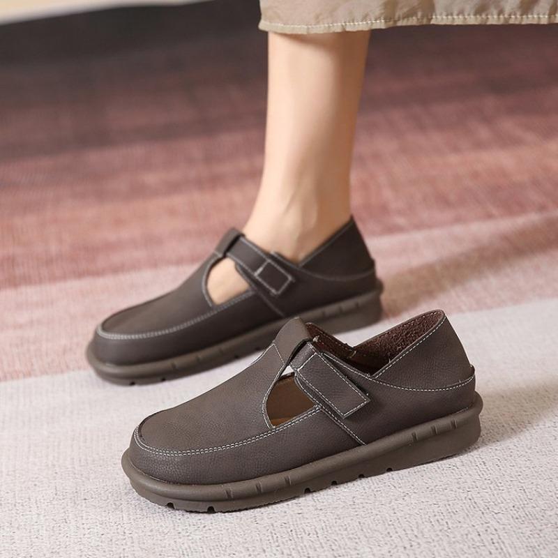 Large size casual shoes women's spring new round head low heel flat sole shoes