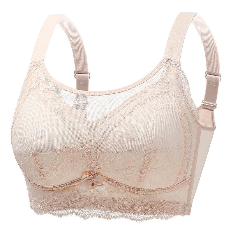Ultra-thin Lace, Large Size, Large Chest, Small Breathable Adjustment Type, No Steel Ring Bra, Gather and Close the Breasts