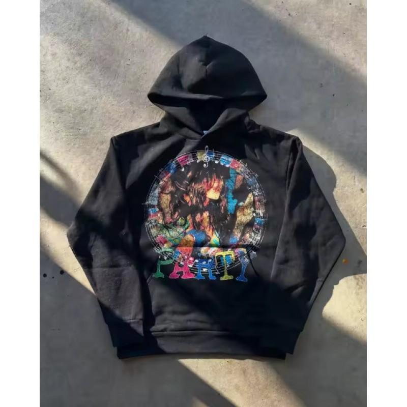 Oversized Hooded Sweatshirt Women - Streetwear Graphic Print Loose Fit Casual Pullover 2025