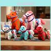 Porte-clés en Peluche Cheval Chinois avec Motif Brodé Fleur et Bambou pour Enfants et Collectionneurs
