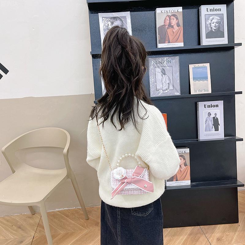 Adorable Fashionable Kids Tote Bag Cute Bowknot Design Mini Crossbody For Everyday Use