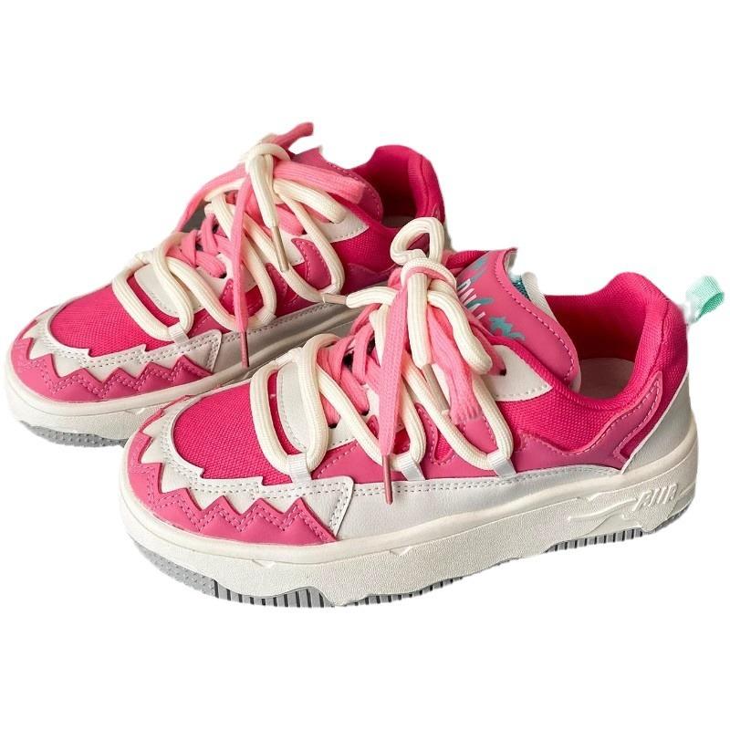 New niche retro breathable sweet cool board shoes women's versatile platform casual pink sneakers