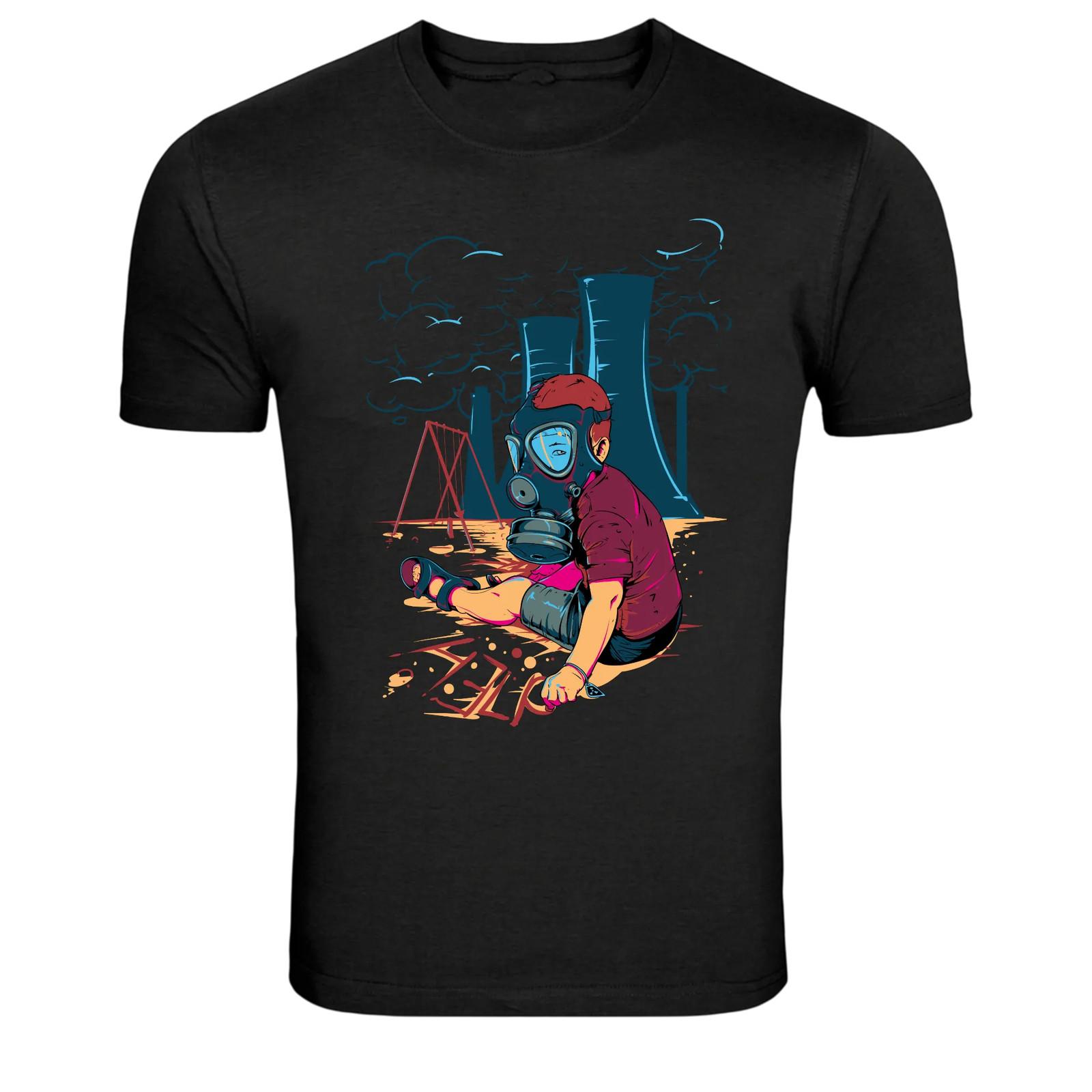 Gas Mask Kid Nuclear Playground Graphic T-Shirt L
