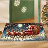 Winter Christmas Carpet - Santa Claus And Reindeer Mat - Holiday Decorative Entrance Floor Mat - Home Decoration