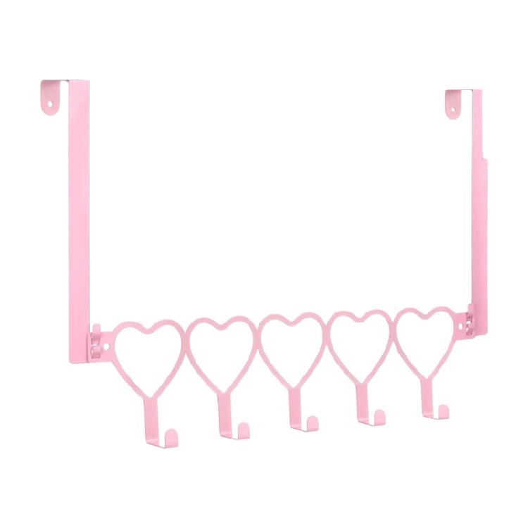 

Multi Purpose Pink Metal Door Hanging Hook for Clothes Bags Towels Storage Practical Bedroom Bathroom Hanger