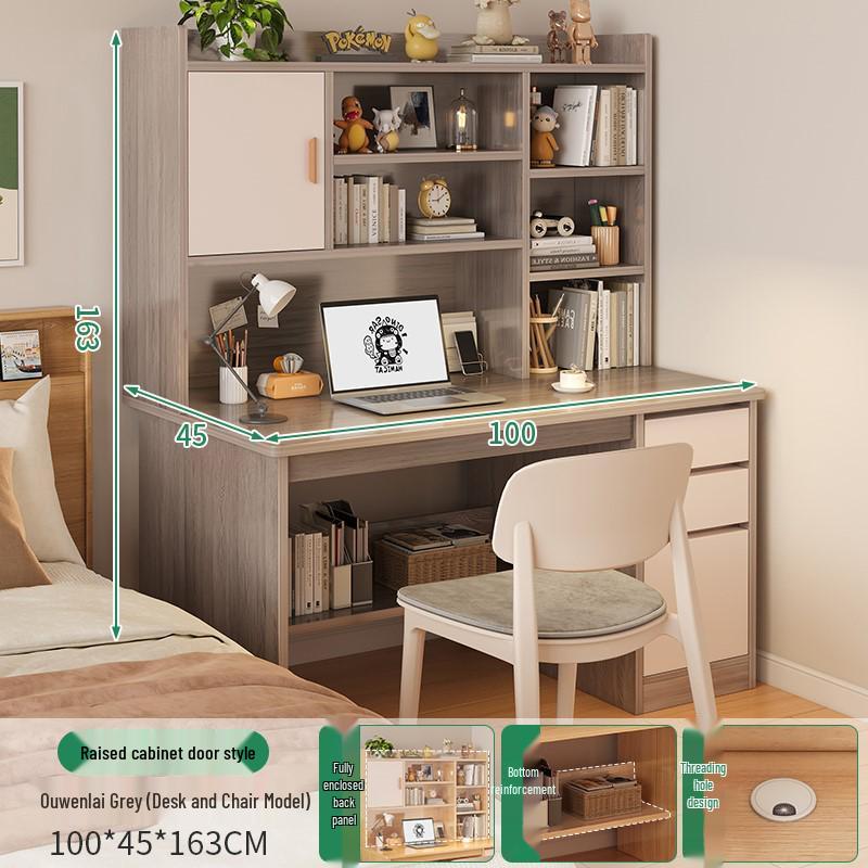 Modern Computer Desk with Bookshelf & Storage for Home, Office, Bedroom & Study Room