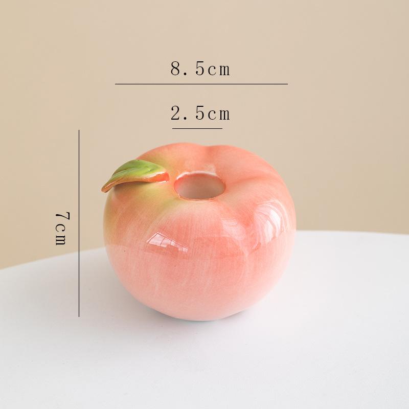 Fruit Ceramic Candle Holder Desktop Apple Persimmon Candle Holder Decoration Candle Container Candlelight Dinner Romantic Decor