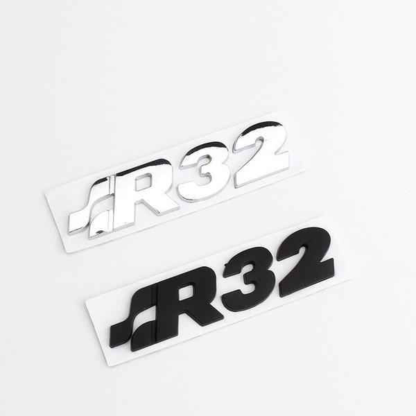 1Pcs Auto Styling Metall R32 Logo Aufkleber Emblem Hinten Stamm Abzeichen Logo Auto Körper Aufkleber Für Bora Golf