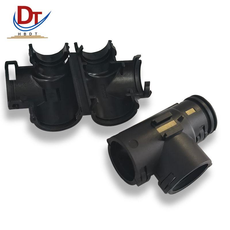 Automotive Black 22-17-22 Plastic Three-Way Pipe Clamp Connector T Type Tee