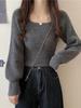2023 Autumn Women's Versatile Soft Knit Sweater - Square Neck Long Sleeve Top