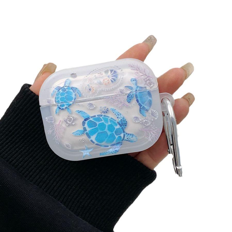 Earphone case is suitable for Apple earphones, wireless Bluetooth protective case, earphone case, cartoon turtle.
