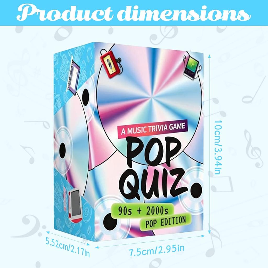 Lyrics Pop Quiz 90s & 2000s Edition Music Trivia Game, Friends Throwback Lyrics Games, Pop Quiz Card Game, 150 Cards Memory Correct Games for Friends,