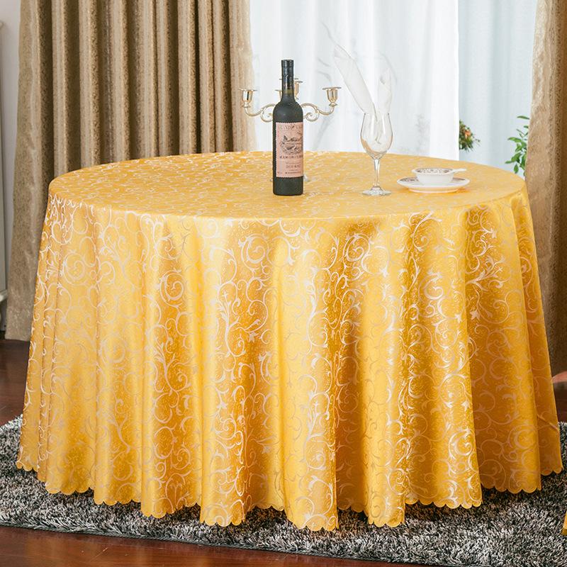 Dustproof Banquet Table Cover Luxurious Table Mat Jacquard Round Tablecloth Home Decoration