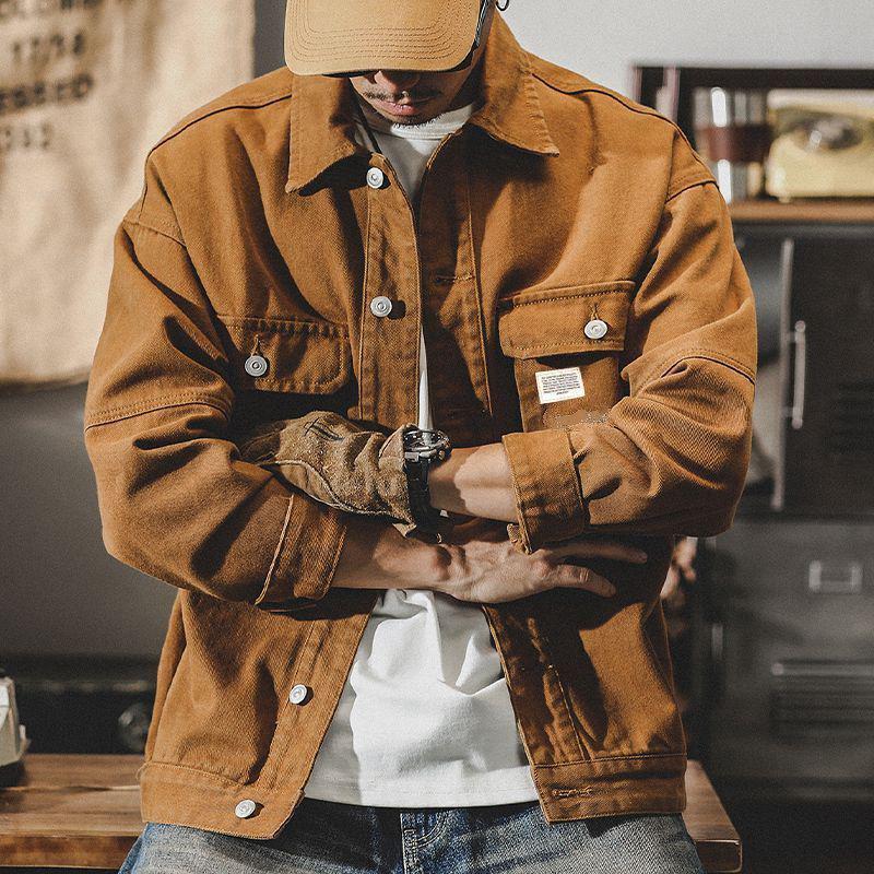 Men's Camouflage Denim Flight Jacket - Loose Korean Style for Spring & Autumn Casual Wear