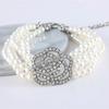Rhinestone Four Rows Pearls Dog Choker Jewelry Dog Chain Puppy Accessories Pet Supplies Pet Collar Cat Jewelry Dog Necklace