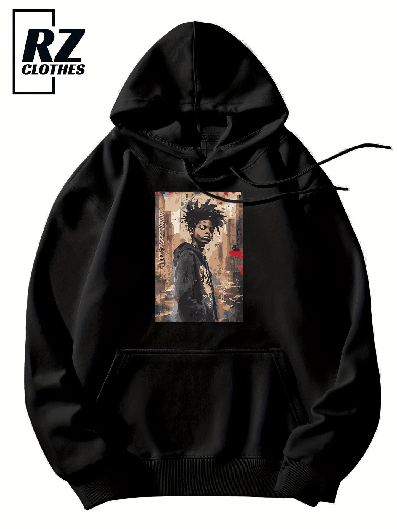 

Men s Printed Hoodie - Casual pullover with pockets, long sleeves for all-season comfort, digital graphic design, regular fit 3XL