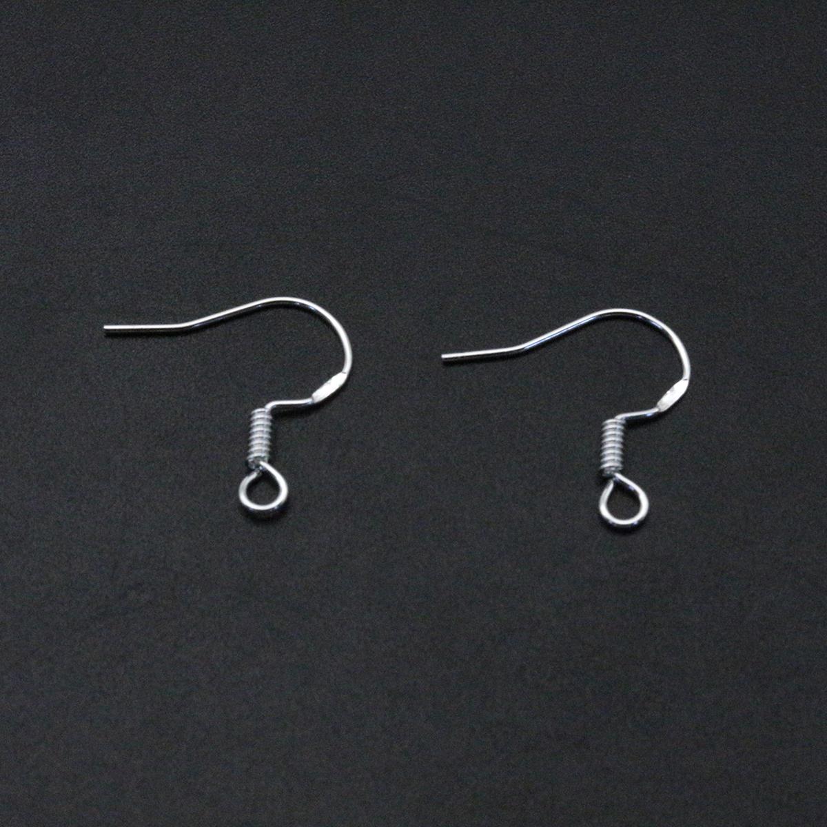 

50 шт./уп. Серебристый цвет Сплав цинка Крючки для серег-крючков Ювелирная фурнитура 50pcs