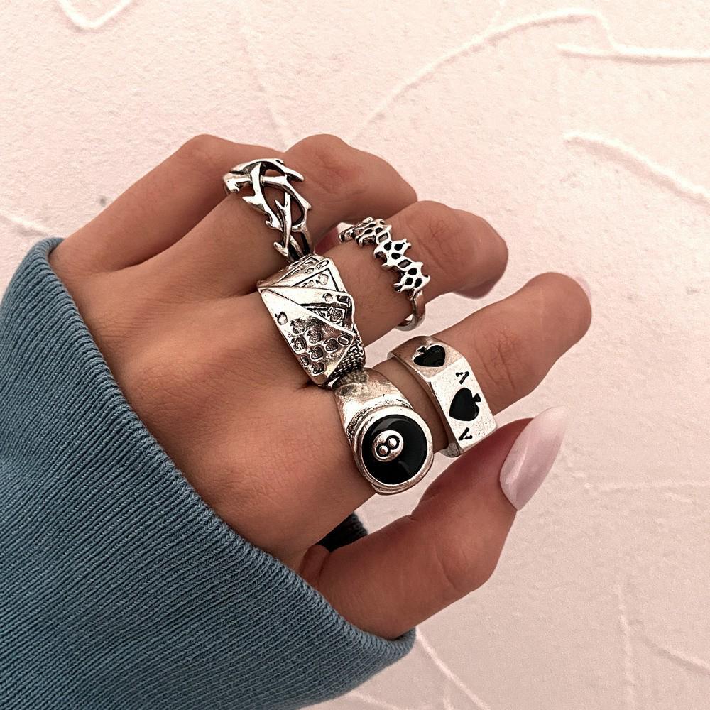 22-Piece Butterfly & Love Multi-Joint Ring Set