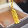 Gold Bamboo Pendant Necklace - 'You Are Enough' Gift for Girlfriend