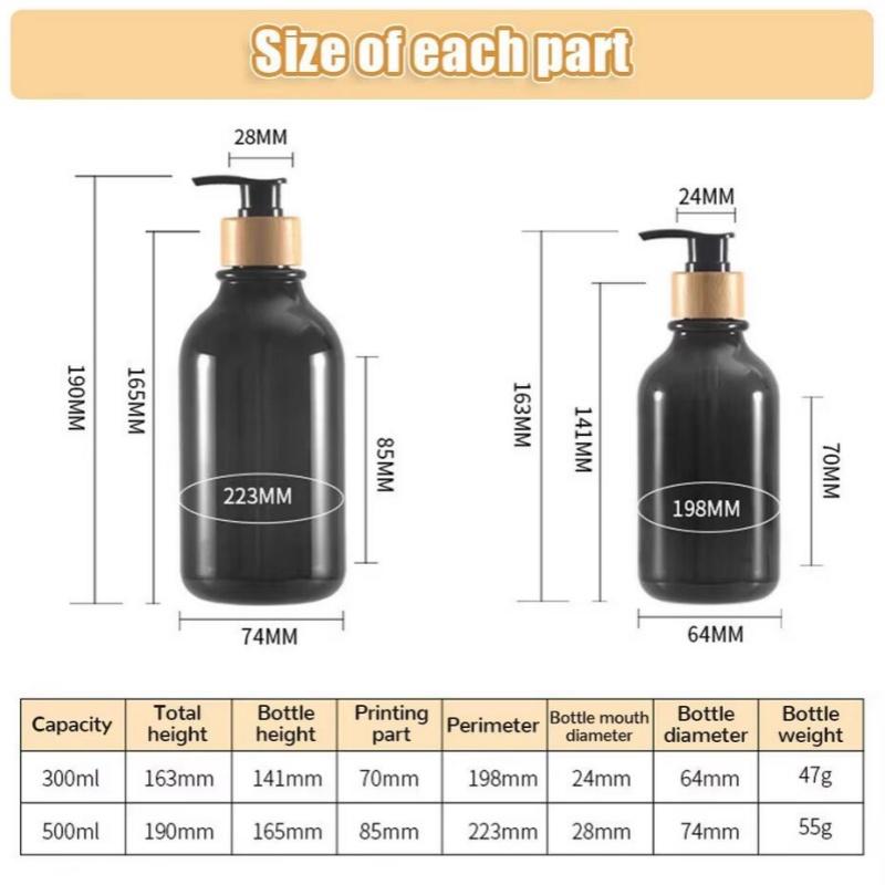 Soap Dispenser 300/500ml Thickened Refillable Shampoo Pump Bottle Lotion Container Soap Pump Tank Hand Wash Bathroom Accessorie