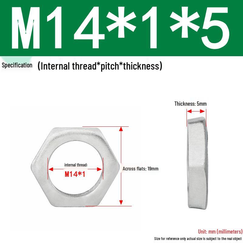 GB808 White Zinc Hex Thin Nut, Fine Thread, Lamp-Type, M6-M30