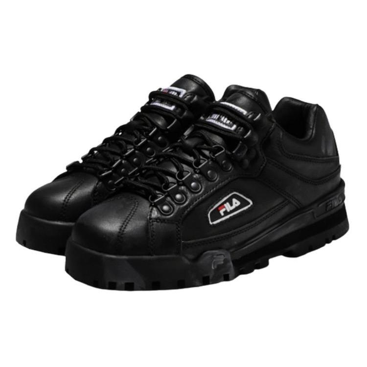 FILA Abrasion Resistant Lightweight Wear resistant And Lightweight Low top Casual Shoes Men's Black Korean Style 1RM01951D_001